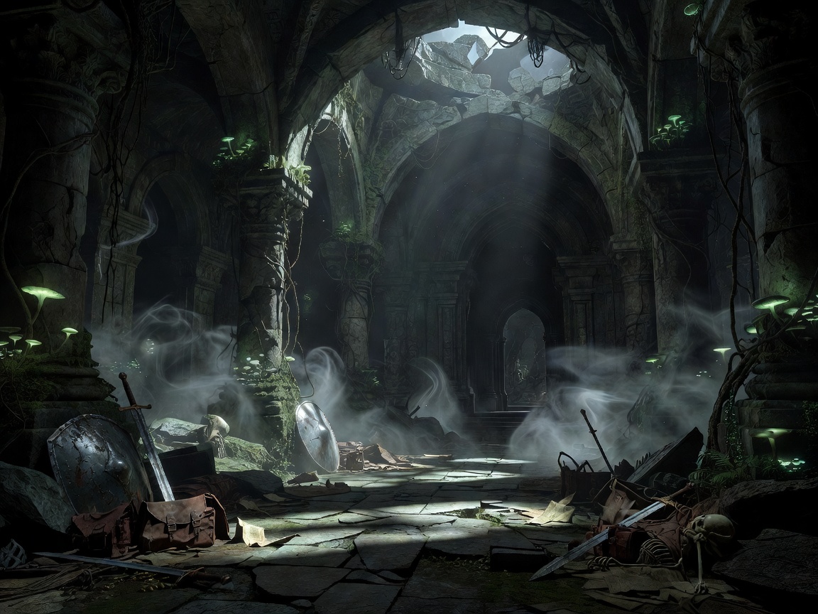 Dark fantasy adventure themed gaming environment