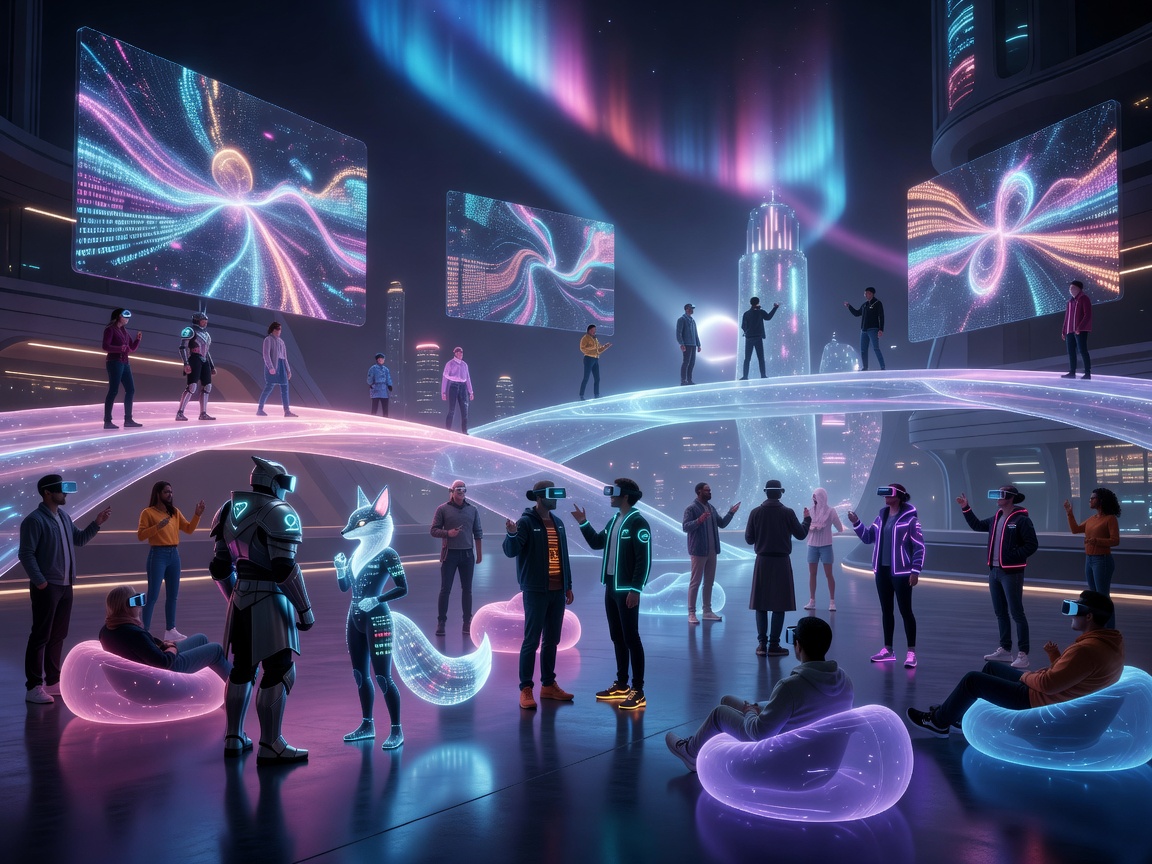 Social gaming community gathering virtual concept
